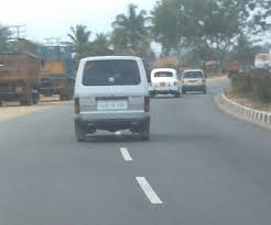 drive down middle of road