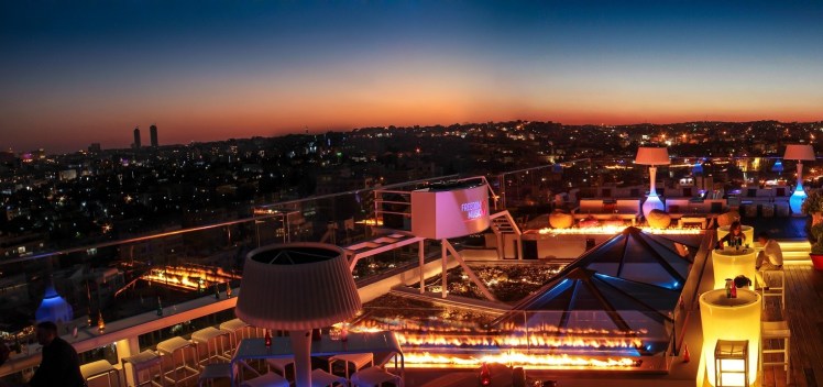 u roof lounge sunset amman skyline