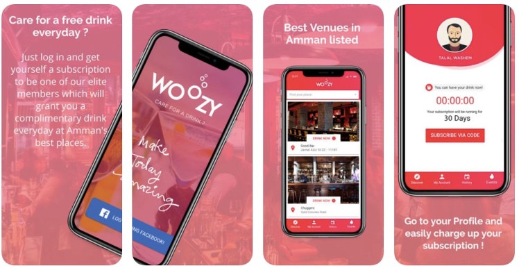 woozy app amman free drinks